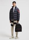 Solayan Hooded Short Down Jacket Men Navy Blue Moncler