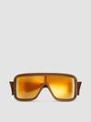 Snowseeker Rectangular Sunglasses Gender Neutral Matte Brown Moncler