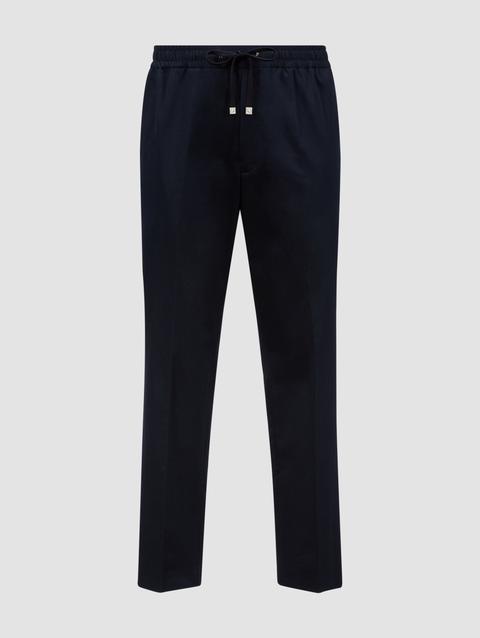 Cotton Crêpe Jogging Pants Men Night Blue Moncler