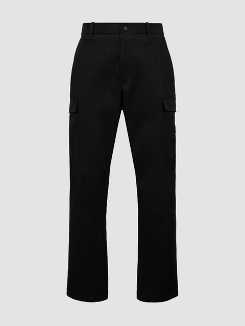 Cotton Gabardine Cargo Pants Men Black Moncler