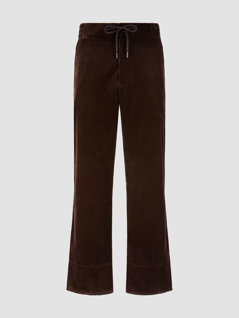 Corduroy Jogging Pants Men Brown Moncler