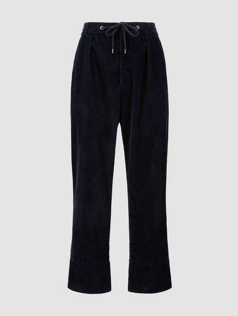 Corduroy Jogging Pants Men Navy Blue Moncler