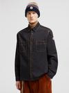 Denim Long Sleeve Shirt Men Dark Blue Moncler