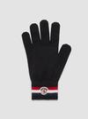 Tricolor Wool Gloves Men Black Moncler