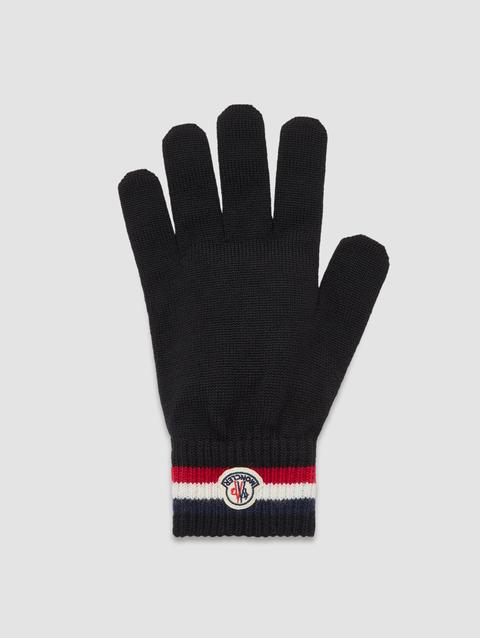 Tricolor Wool Gloves Men Black Moncler