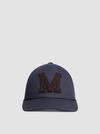 Logo Patch Gabardine Baseball Cap Men Navy Blue Moncler