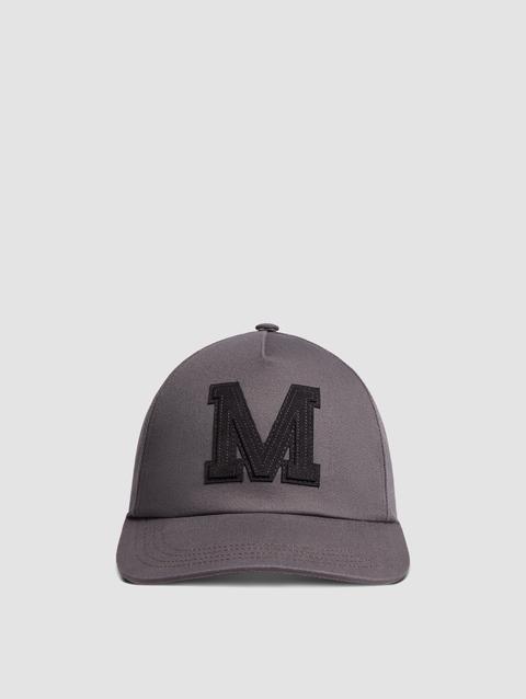 Logo Patch Gabardine Baseball Cap Men Dark Grey Moncler