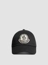 Pixel Logo Gabardine Baseball Cap Men Black Moncler