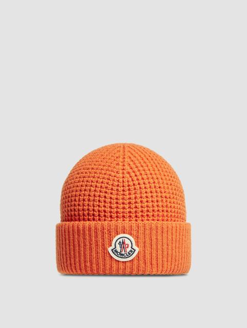 Wool & Cashmere Beanie Men Pumpkin Orange Moncler