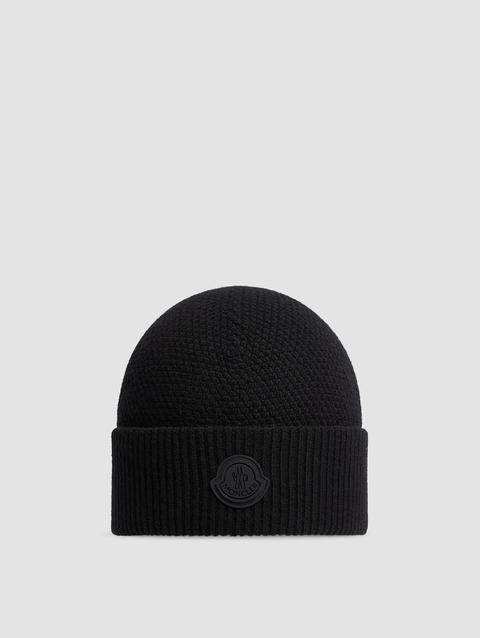 Wool Beanie Men Black Moncler