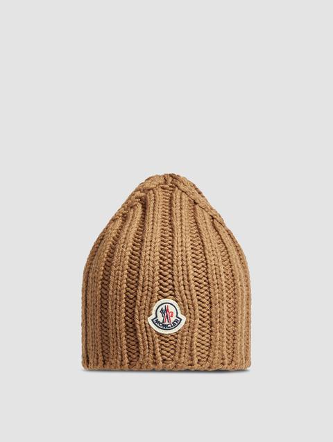 Wool Beanie Men Beige Moncler