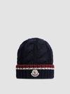 Wool Beanie Men Night Blue Moncler