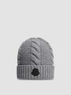 Wool & Cashmere Beanie Men Grey Moncler