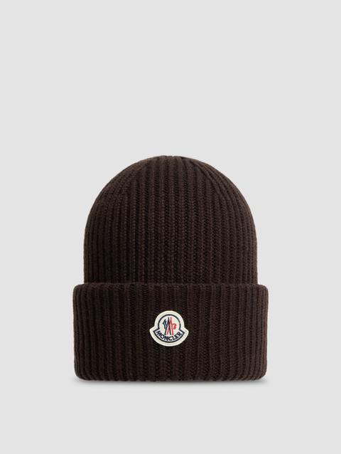 Wool & Cashmere Beanie Men Dark Brown Moncler