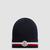 Tricolor Wool Beanie Men Navy Blue Moncler