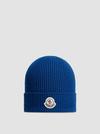 Wool Beanie Men Electric Blue Moncler