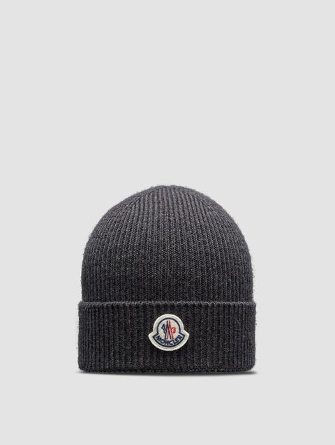 Wool Beanie Men Dark Grey Moncler