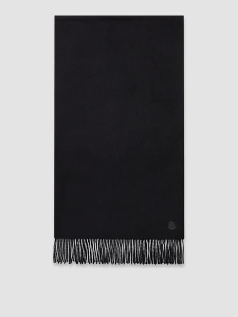 Fringed Cashmere Scarf Men Black Moncler