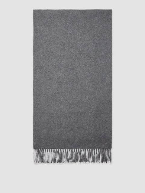 Fringed Cashmere Scarf Men Silver Moncler