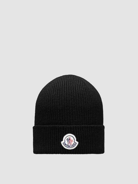 Wool Beanie Gender Neutral Black Moncler