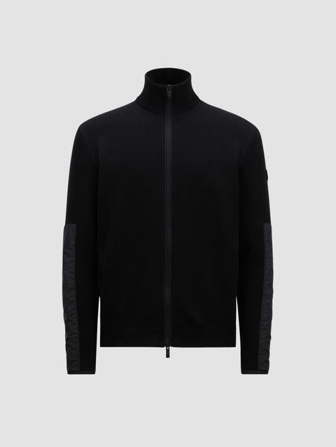 Cotton Zip-Up Cardigan Men Black Moncler