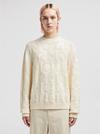 Logo Pattern Wool Sweater Men White Moncler