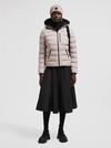 Herbe Hooded Short Down Jacket Women Light Pink Moncler