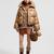 Borey Hooded Short Down Jacket Women Camel Beige Moncler