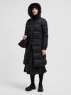 Arredoun Hooded Long Down Jacket Women Black Moncler