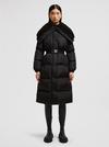 Bruneaux Hooded Long Down Jacket Women Black Moncler