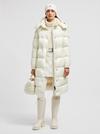 Cavettaz Hooded Long Down Jacket Women White Moncler