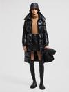 Cavettaz Hooded Long Down Jacket Women Black Moncler