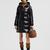 Bellevue Hooded Long Down Jacket Women Black Moncler