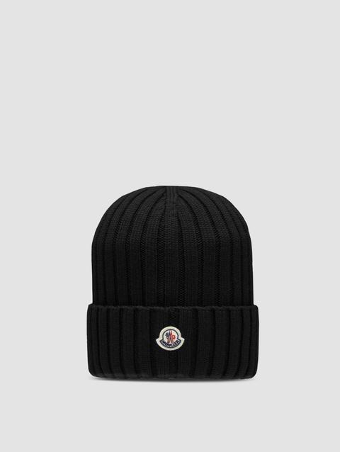 Wool Beanie Gender Neutral Black Moncler