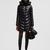 Marus Hooded Diamond-Quilted Long Down Jacket Women Black Moncler