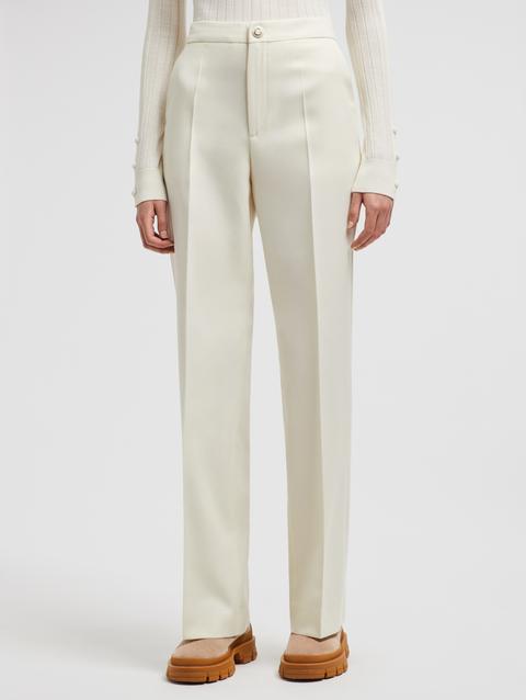 Wool Gabardine Pants Women White Moncler