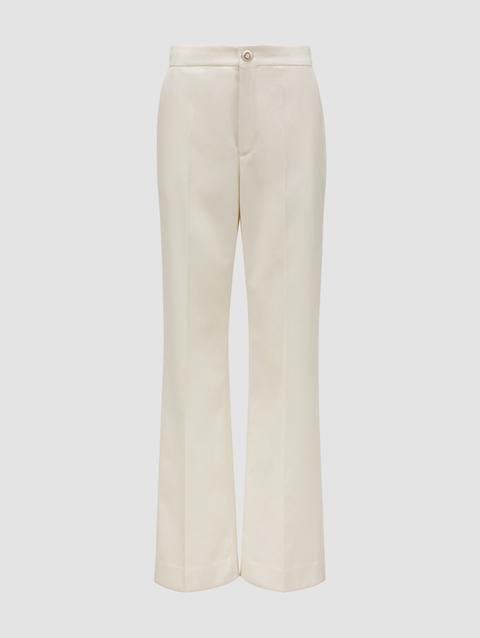 Wool Gabardine Pants Women White Moncler