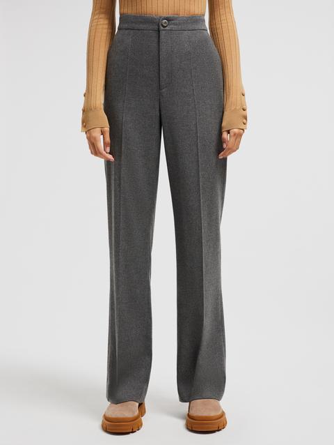 Wool Flannel Pants Women Grey Moncler