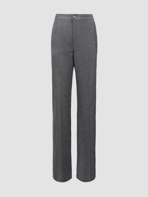 Wool Flannel Pants Women Grey Moncler