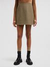 Checked Wool Mini Skirt Women Beige & Green Moncler