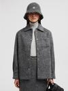 Wool & Mohair Shirt Jacket Women Grey Moncler