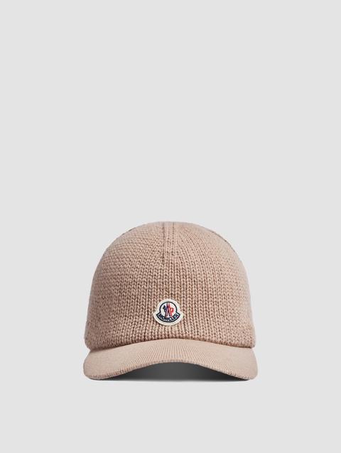 Knit Cotton Baseball Cap Women Beige Moncler