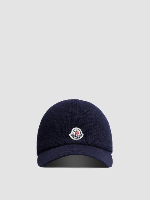 Knit Cotton Baseball Cap Women Indigo Blue Moncler