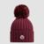 Wool Beanie with Pom Pom Women Burgundy Moncler