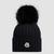 Wool Beanie with Pom Pom Women Black Moncler