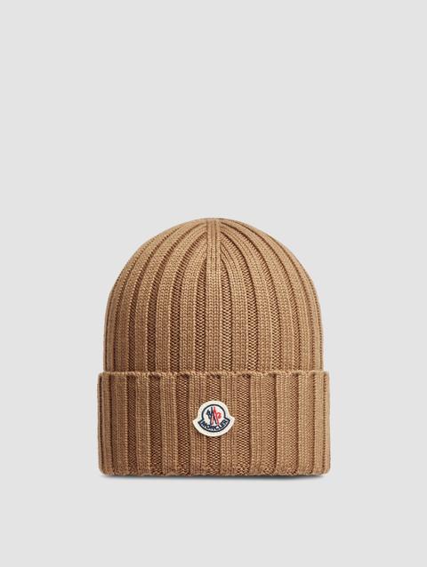 Wool Beanie Women Beige Moncler