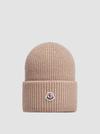 Wool Beanie Women Beige Moncler