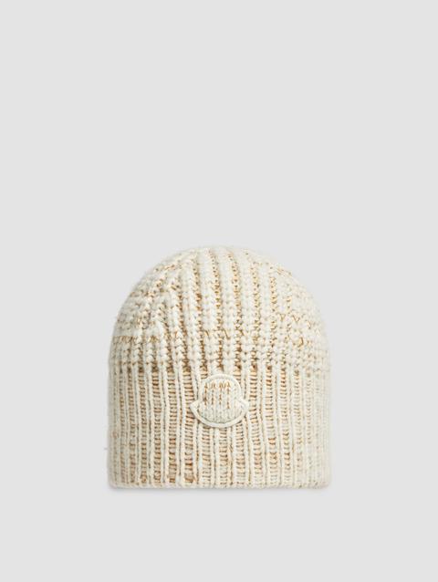 Wool Blend Beanie Women White Ivory Moncler