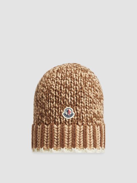 Mouliné Wool Beanie Women Beige & Brown Moncler