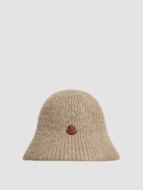 Wool & Mohair Bucket Hat Women Sand Beige Moncler